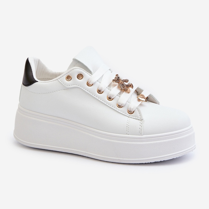 Deportivas De Mujer Con Plataforma Y Pins En Piel Ecológica, Blanco Cavisa 1 Deportivas De Mujer Con Plataforma Y Pins En Piel Ecológica, Blanco Cavisa 1