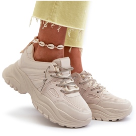 Zapatillas De Mujer Con Suela Maciza Y Cordones Decorativos Beige Relissa 10