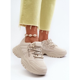 Zapatillas De Mujer Con Suela Maciza Y Cordones Decorativos Beige Relissa 4