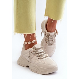 Zapatillas De Mujer Con Suela Maciza Y Cordones Decorativos Beige Relissa 5