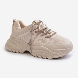 Zapatillas De Mujer Con Suela Maciza Y Cordones Decorativos Beige Relissa 2