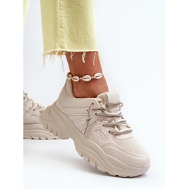 Zapatillas De Mujer Con Suela Maciza Y Cordones Decorativos Beige Relissa 6