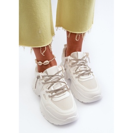 Zapatillas De Mujer Con Suela Maciza Y Cordones Decorativos Blanco Relissa 7