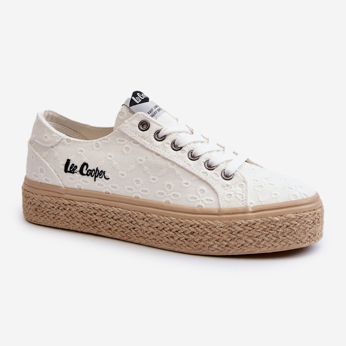 Zapatillas Mujer Cordones Con Trenza Lee Cooper LCW-24-44-2425 Blanco 2