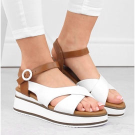 Sandalias cuña mujer blancas Vinceza 17350 blanco 3