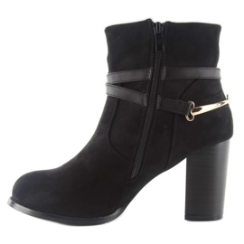 Botines tacón ante 3701 negro 1