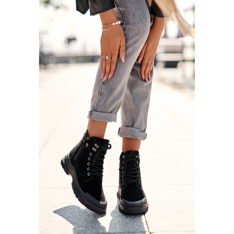 PS1 Botines Trapper de ante con aislamiento Jailina para mujer negro 2