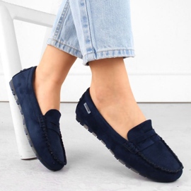 Potocki W WOL240B mocasines de ante, azul marino 1
