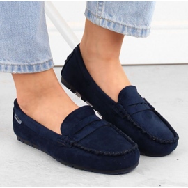 Potocki W WOL240B mocasines de ante, azul marino 3