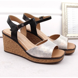 Sandalias cuña mujer plateadas Sergio Leone SK229 plata 2