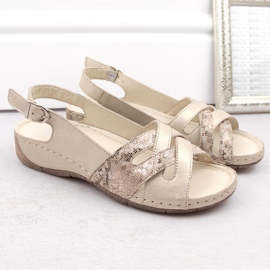Sandalias mujer cómodas piel dorado Helios 134.27.102 6