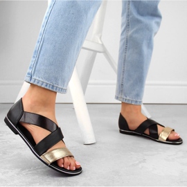 Sandalias mujer slip-on negro Jezzi 3882 11