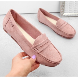 Mocasines cómodos de mujer en ante, rosa Big Star NN274928 rosado 4