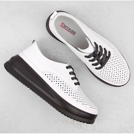 Zapatos mujer piel calados con plataforma, blanco Artiker 54C1708 6
