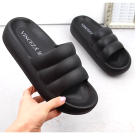 Chanclas de mujer acolchadas con plataforma negra Vinceza 75204 negro 1 Chanclas de mujer acolchadas con plataforma negra Vinceza 75204 negro 1