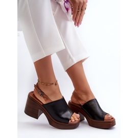 Vinceza Sandalias de Mujer Fabricadas en Piel Ecológica con Tacón Grueso y Plataforma, Negro Meeyah 5