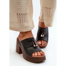 Vinceza Chanclas de Mujer Fabricadas en Piel Ecológica con Plataforma y Bloque, Negro Dafira 2