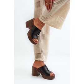 Vinceza Chanclas de Mujer Fabricadas en Piel Ecológica con Plataforma y Bloque, Negro Dafira 5