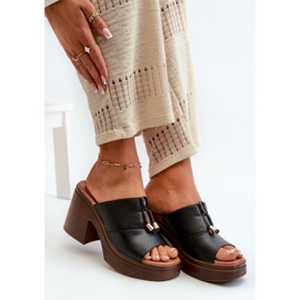 Vinceza Chanclas de Mujer Fabricadas en Piel Ecológica con Plataforma y Bloque, Negro Dafira 7