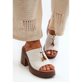 Vinceza Chanclas de Mujer Fabricadas en Piel Ecológica con Plataforma y Bloque, Blanco Dafira 2 Vinceza Chanclas de Mujer Fabricadas en Piel Ecológica con Plataforma y Bloque, Blanco Dafira 2