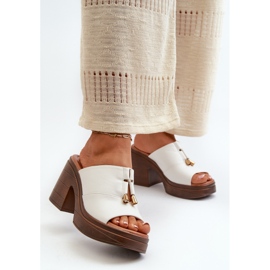 Vinceza Chanclas de Mujer Fabricadas en Piel Ecológica con Plataforma y Bloque, Blanco Dafira 1 Vinceza Chanclas de Mujer Fabricadas en Piel Ecológica con Plataforma y Bloque, Blanco Dafira 1