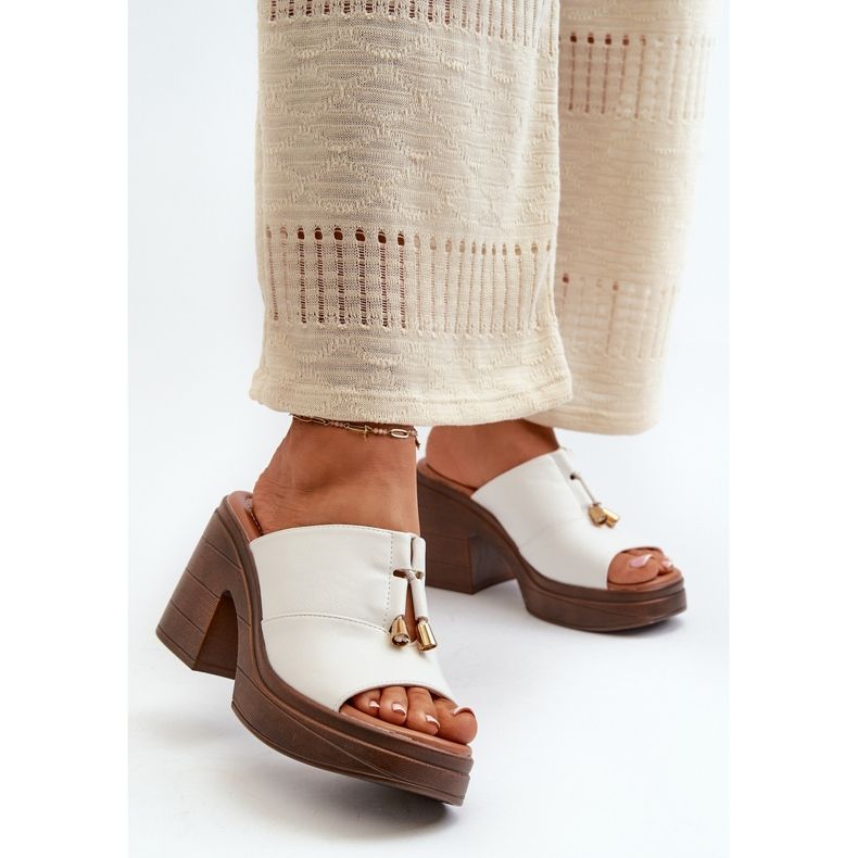 Vinceza Chanclas de Mujer Fabricadas en Piel Ecológica con Plataforma y Bloque, Blanco Dafira 1 Vinceza Chanclas de Mujer Fabricadas en Piel Ecológica con Plataforma y Bloque, Blanco Dafira 1