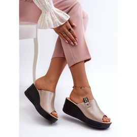 Vinceza Chanclas de Cuña para Mujer Dorado Vleni 7