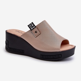 Vinceza Chanclas de Cuña para Mujer Dorado Vleni 1