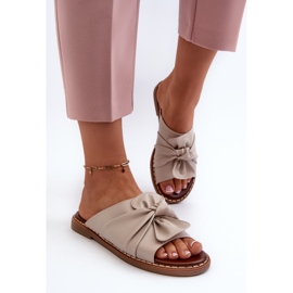 Chanclas de Mujer Tacón Plano Beige Nelvira 4