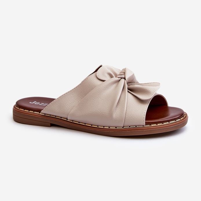 Chanclas de Mujer Tacón Plano Beige Nelvira 1