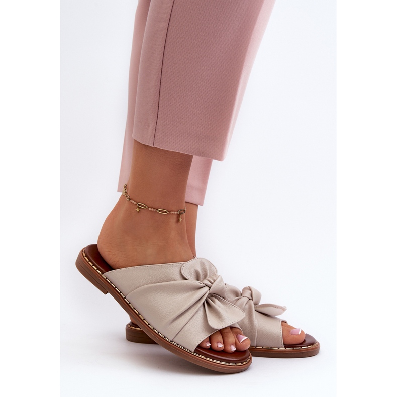 Chanclas de Mujer Tacón Plano Beige Nelvira 2