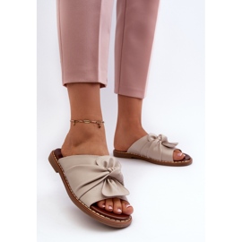 Chanclas de Mujer Tacón Plano Beige Nelvira 3
