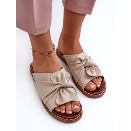 Chanclas de Mujer Tacón Plano Beige Nelvira 5