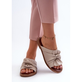 Chanclas de Mujer Tacón Plano Beige Nelvira 6
