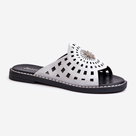 Chanclas Planas de Mujer Brillantes con Decoración Plata Ebirena 1