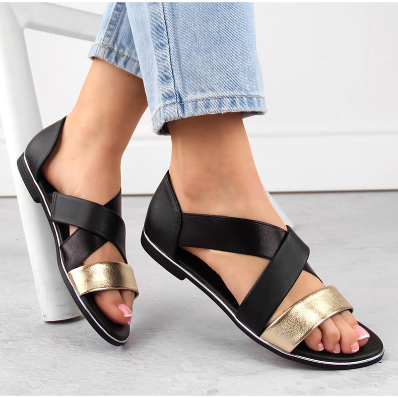 Sandalias mujer slip-on negro Jezzi 3882 1