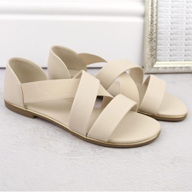 Sandalias slip-on de mujer con banda elástica beige Jezzi 3882 2