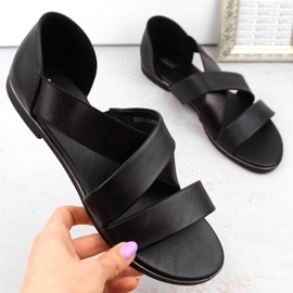 Sandalias slip-on de mujer con banda elástica, negro Jezzi 3882 5
