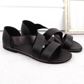Sandalias slip-on de mujer con banda elástica, negro Jezzi 3882 6
