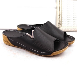 Chanclas mujer piel negra T.Sokolski L211 negro 2