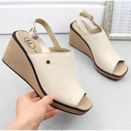 Sandalias cuña mujer piel beige Filippo DS6027 6