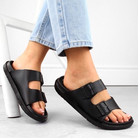 Chanclas de espuma para mujer con hebillas, negro Big Star NN274A750 5