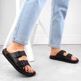 Chanclas de espuma para mujer con hebillas, negro Big Star NN274A750 6
