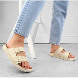 Chanclas mujer beige foam con hebillas Big Star NN274A752 6