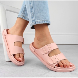 Chanclas de mujer foam con hebillas nude Big Star NN274A753 rosado 4