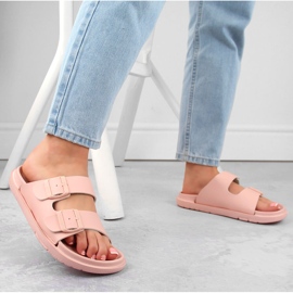 Chanclas de mujer foam con hebillas nude Big Star NN274A753 rosado 5