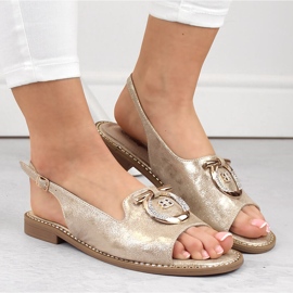 Sandalias de mujer cómodas con adorno dorado S.Barski 053 3