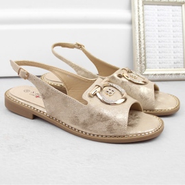 Sandalias de mujer cómodas con adorno dorado S.Barski 053 4
