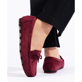 Mocasines mujer ante burdeos rojo 3