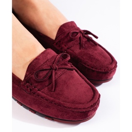 Mocasines mujer ante burdeos rojo 2